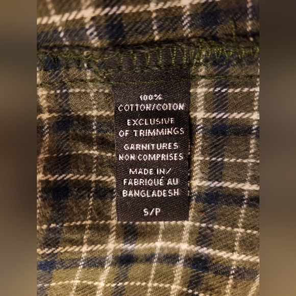 Dakota men's small green plaid flannel western long sleeve button-down shirt - Picture 6 of 6